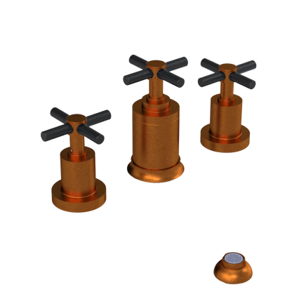 Rubinet Bidet Fitting with Spray, Diverter, and Vacuum Breaker (less drain) Antique Copper Matt