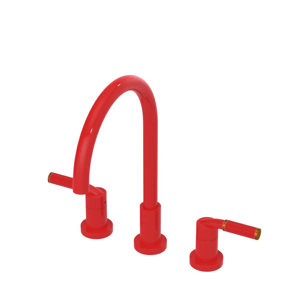 Rubinet Widespread Kitchen Set Red