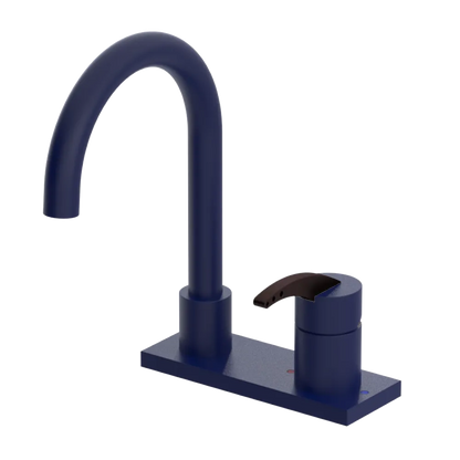 Rubinet 4" Centre Single Control Lav. Set. (less drain) Midnight Blue
