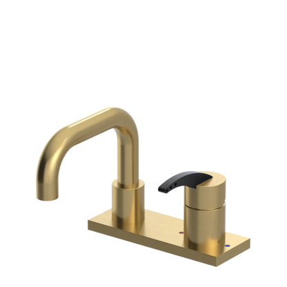 Rubinet 4" Centre Single Control Lav. Set. with Genesis spout (less drain) Satin Brass
