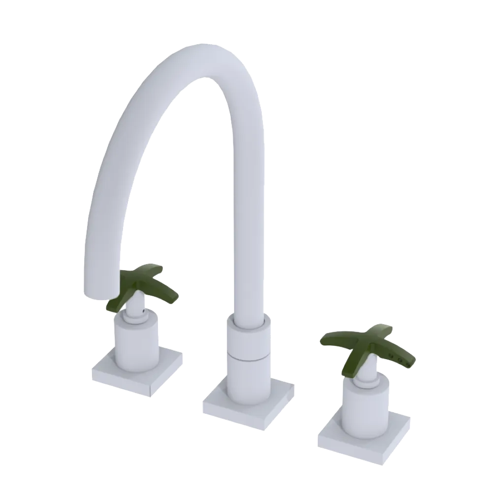Rubinet Widespread Kitchen Set Matt White