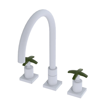 Rubinet Widespread Kitchen Set Matt White