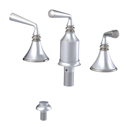 Rubinet Bidet Fitting with Spray, Diverter, and Vacum Breaker (Less Drain) Satin Chrome