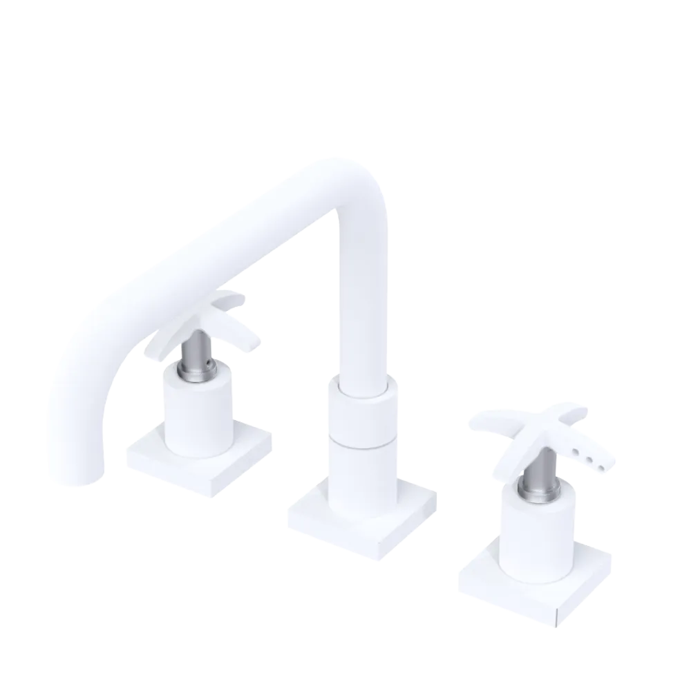 Rubinet Widespread Kitchen Set with Genesis Spout Matt White