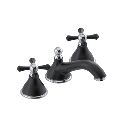 Rubinet Widespread Lav. Set. (less drain) Matt Black