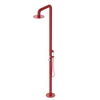 Rubinet Pressure Balance Outdoor Shower with Hand Held Shower & 10" Shower Head - 304 Stainless Steel Red