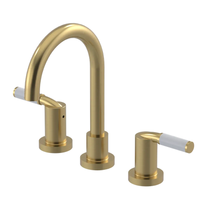 Rubinet Widespread Lav set (less drain) Satin Brass