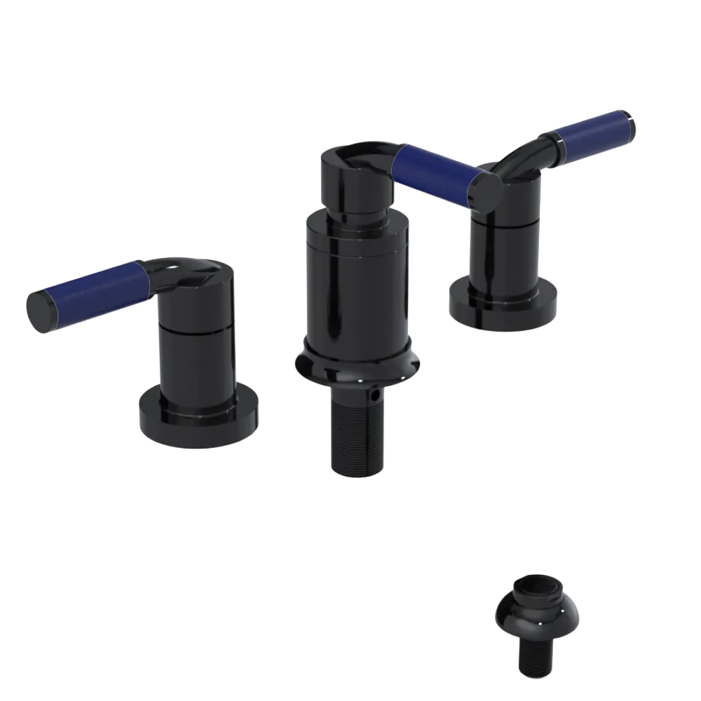 Rubinet Bidet Fitting with Spray, Diverter, and Vacuum Breaker (less drain) Black
