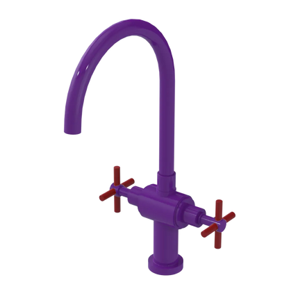 Rubinet Two Handle Single Hole Kitchen Set with LaSalle Spout Purple Haze