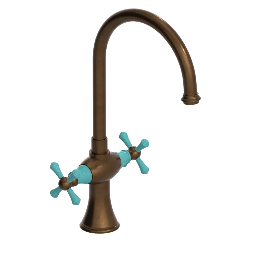 Rubinet Two Handle Single Hole Kitchen Set Tuscan Brass