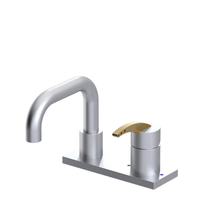 Rubinet 4" Centre Single Control Lav. Set. with Genesis spout (less drain) Satin Chrome