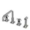 Rubinet Widespread Kitchen Set with Genesis Spout with Hand Spray Satin Nickel