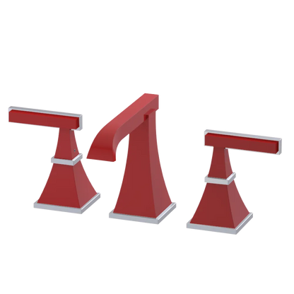 Rubinet Widespread Lav. Set. (less drain) Red