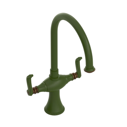 Rubinet Two Handle Single Hole Kitchen Set Green Envy