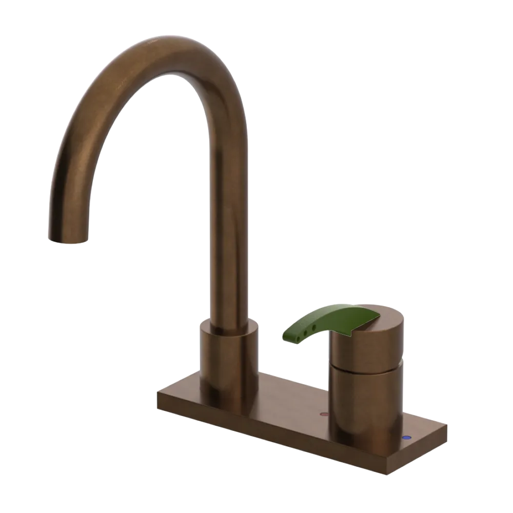 Rubinet 4" Centre Single Control Lav. Set. (less drain) Tuscan Brass