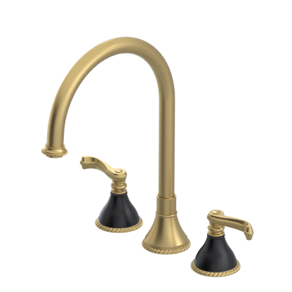 Rubinet Widespread Kitchen Set Satin Brass