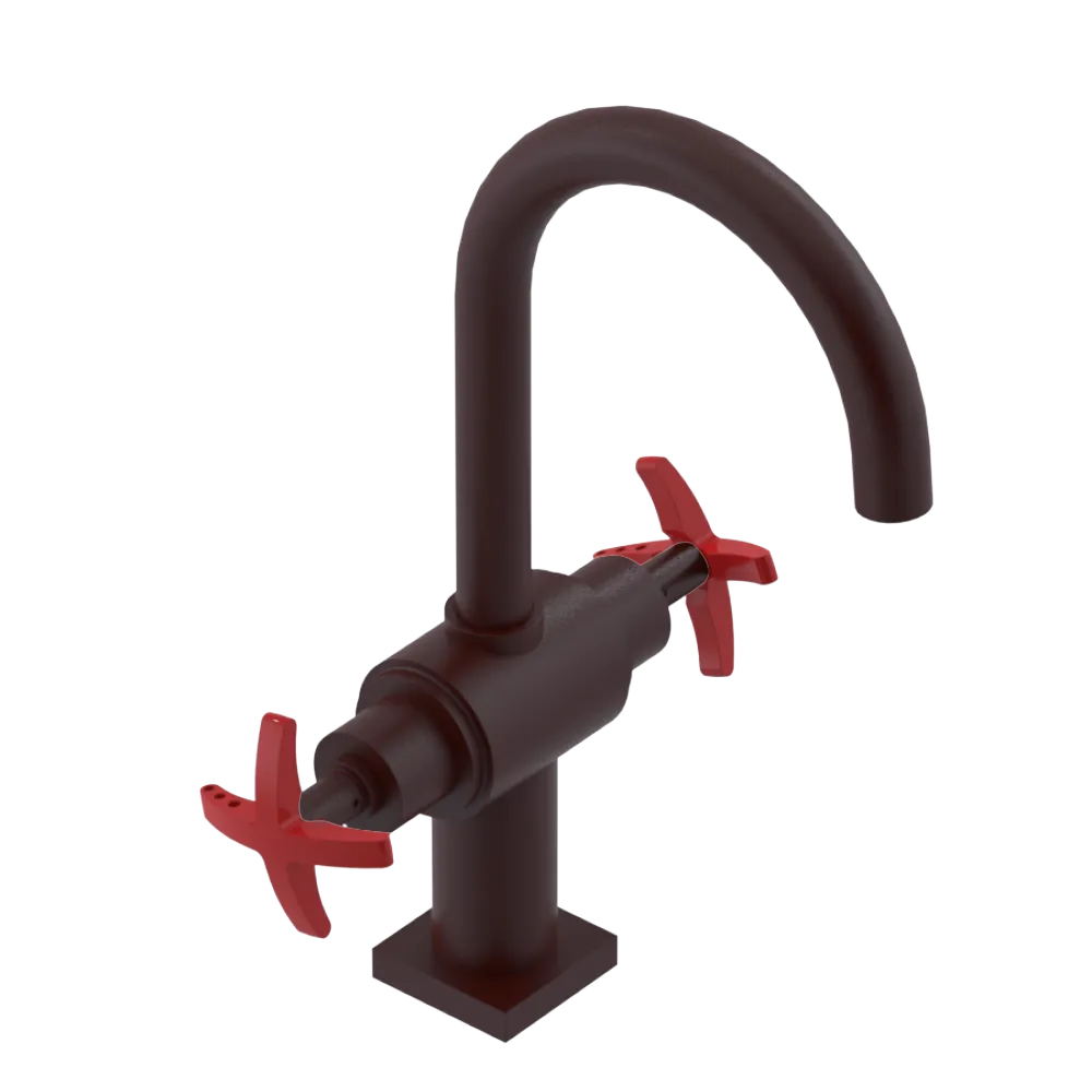 Rubinet Single Hole Dual Handle Lav. Set. (less drain) Bordeaux