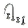 Rubinet Widespread Kitchen Set with Hand Spray Satin Nickel