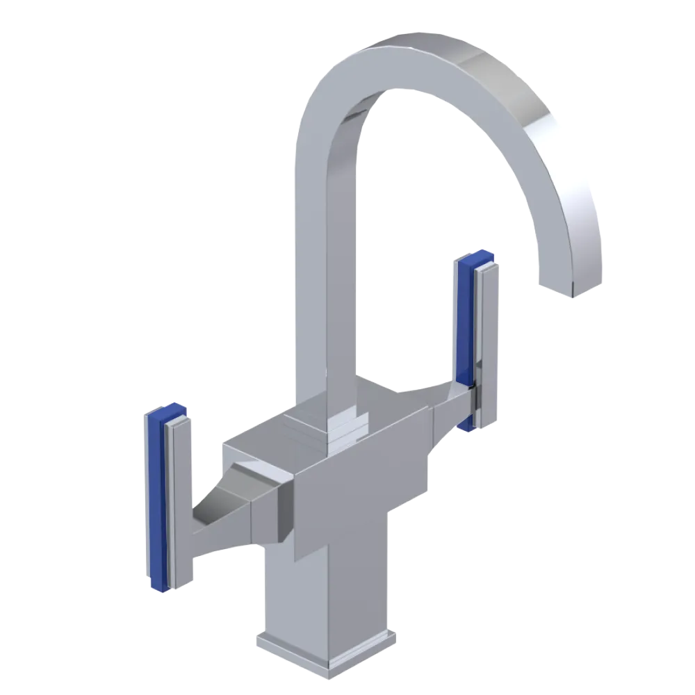 Rubinet Single Hole Dual Handle Lav. Set. (less drain) Chrome