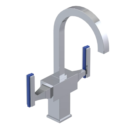 Rubinet Single Hole Dual Handle Lav. Set. (less drain) Chrome