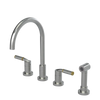 Rubinet Widespread Kitchen Set with Hand Spray Satin Nickel