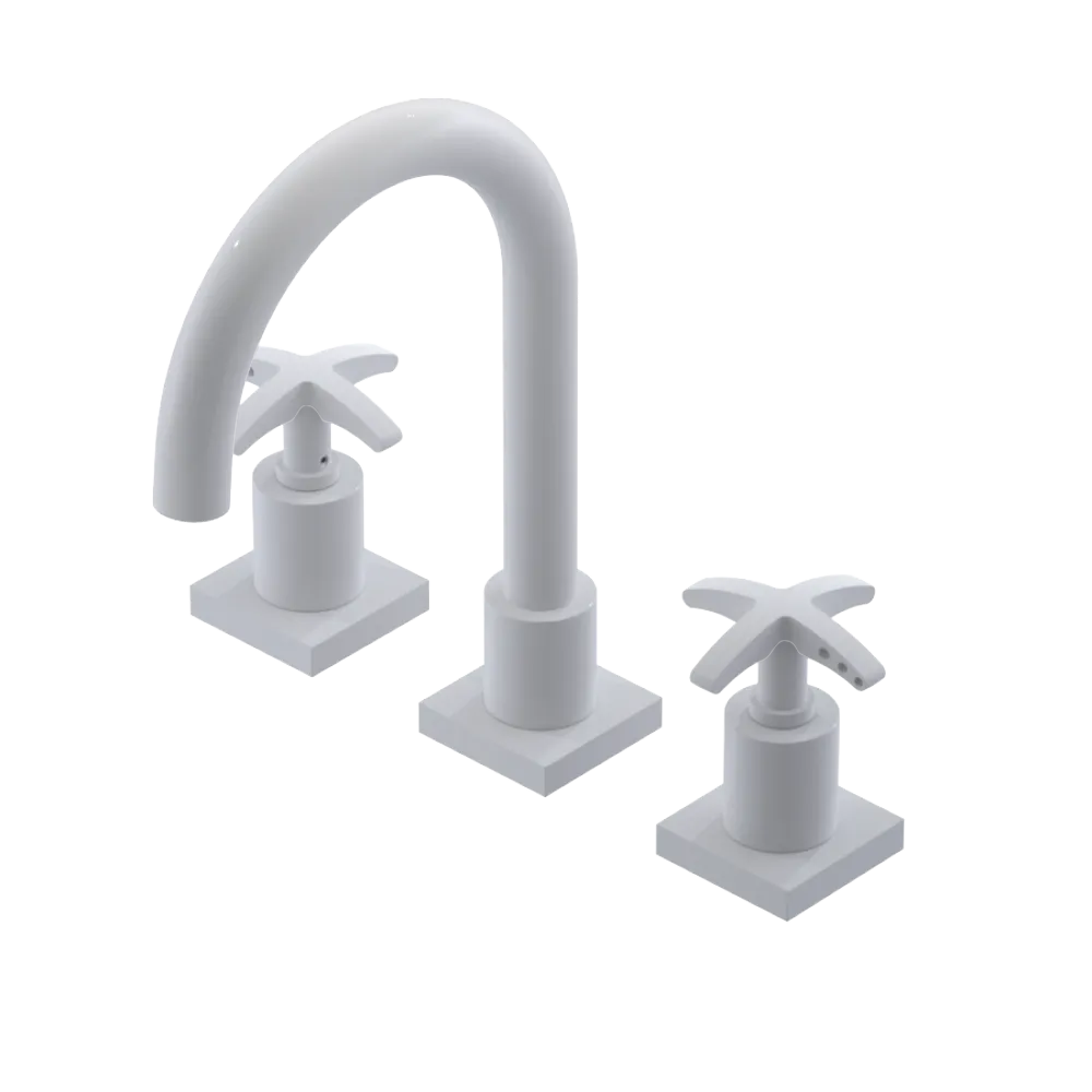 Rubinet Widespread Lav. Set. (less drain) White