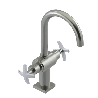 Rubinet Single Hole Dual Handle Lav. Set. (less drain) Satin Nickel
