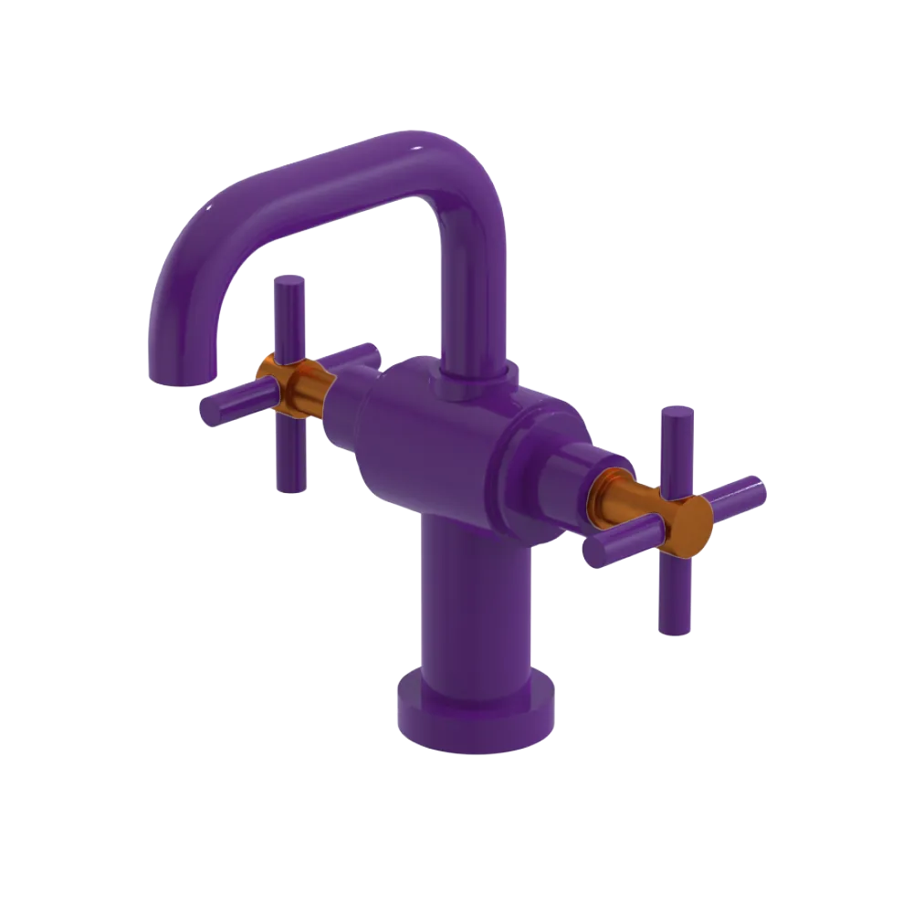 Rubinet Single Hole Dual Handle Lav. Set. (less drain) Purple Haze