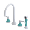 Rubinet Widespread Kitchen Set with Hand Spray Matt White