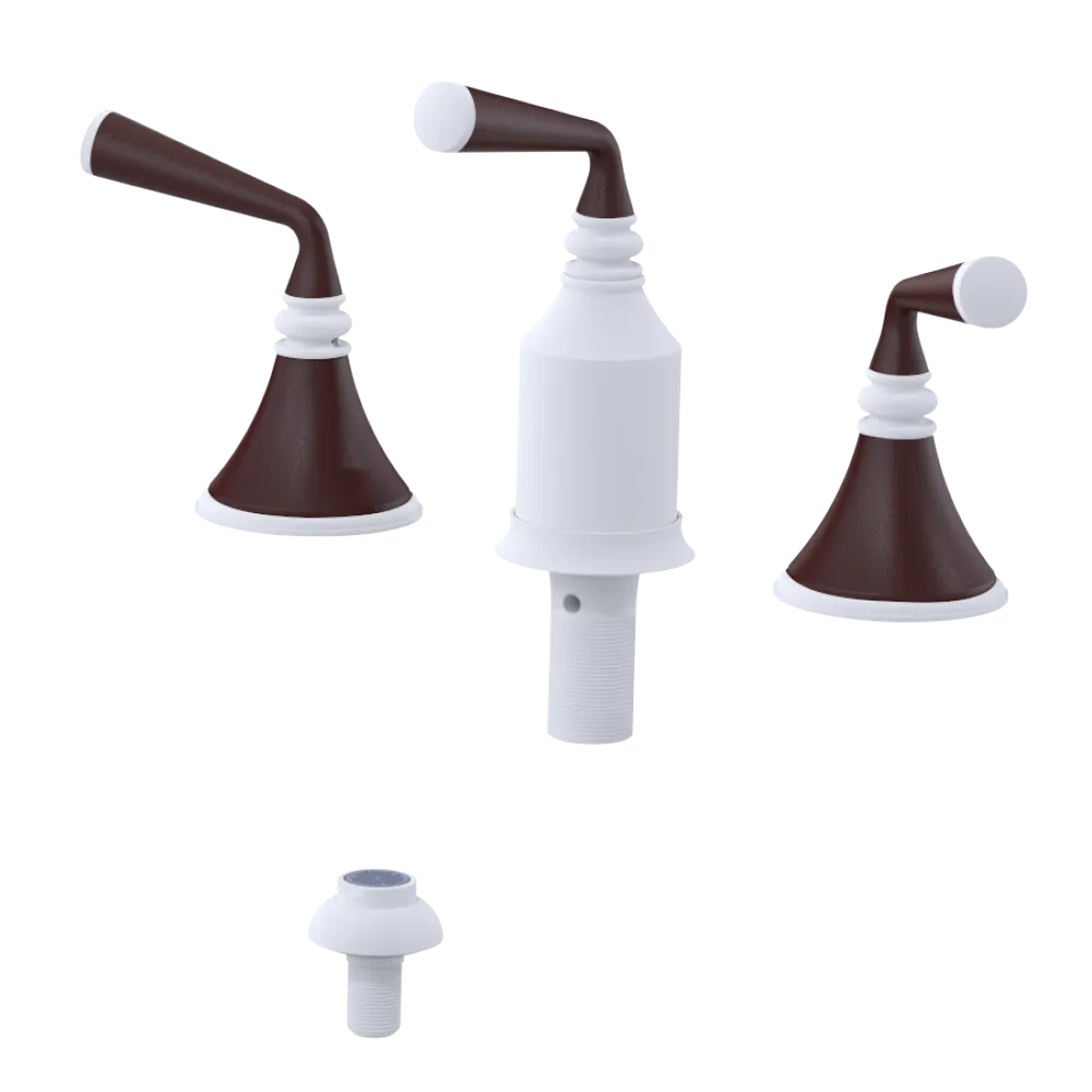 Rubinet Bidet Fitting with Spray, Diverter, and Vacum Breaker (Less Drain) Matt White