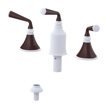 Rubinet Bidet Fitting with Spray, Diverter, and Vacum Breaker (Less Drain) Matt White