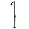 Rubinet Pressure Balance Outdoor Shower with Hand Held Shower & 10" Shower Head - 304 Stainless Steel Matt Black