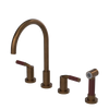 Rubinet Widespread Kitchen Set with Hand Spray Tuscan Brass