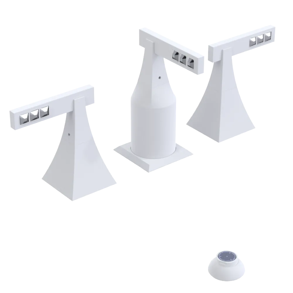 Rubinet Bidet Fitting with Spray, Diverter, and Vacum Breaker (Less Drain) Matt White