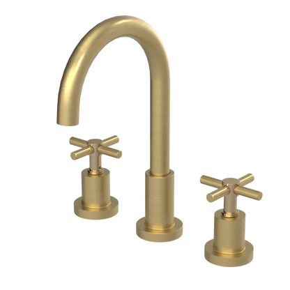 Rubinet Widespread Kitchen Set with LaSalle Spout Satin Brass