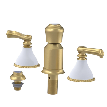 Rubinet Bidet Fitting with Spray, Diverter, and Vacum Breaker (Less Drain) Satin Gold