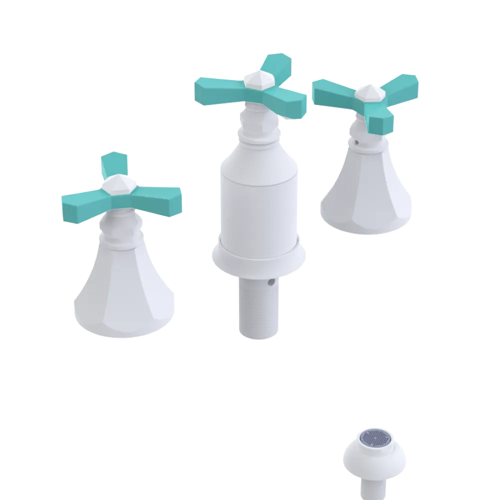 Rubinet Bidet Fitting with Spray, Diverter, and Vacum Breaker (Less Drain) Matt White