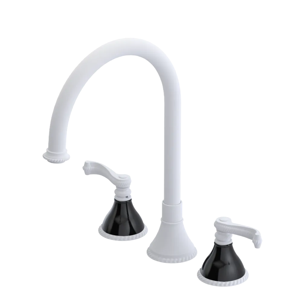 Rubinet Widespread Kitchen Set Matt White