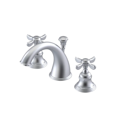 Rubinet Widespread Lav. Set. (less drain) Satin Chrome