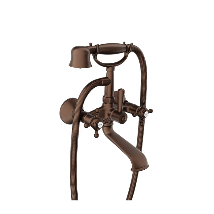 Baril Wall-mounted tub faucet with hand shower