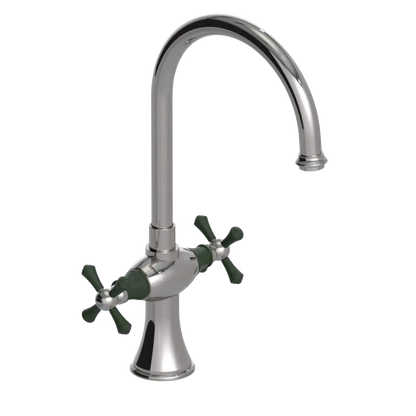 Rubinet Two Handle Single Hole Kitchen Set Polished Nickel