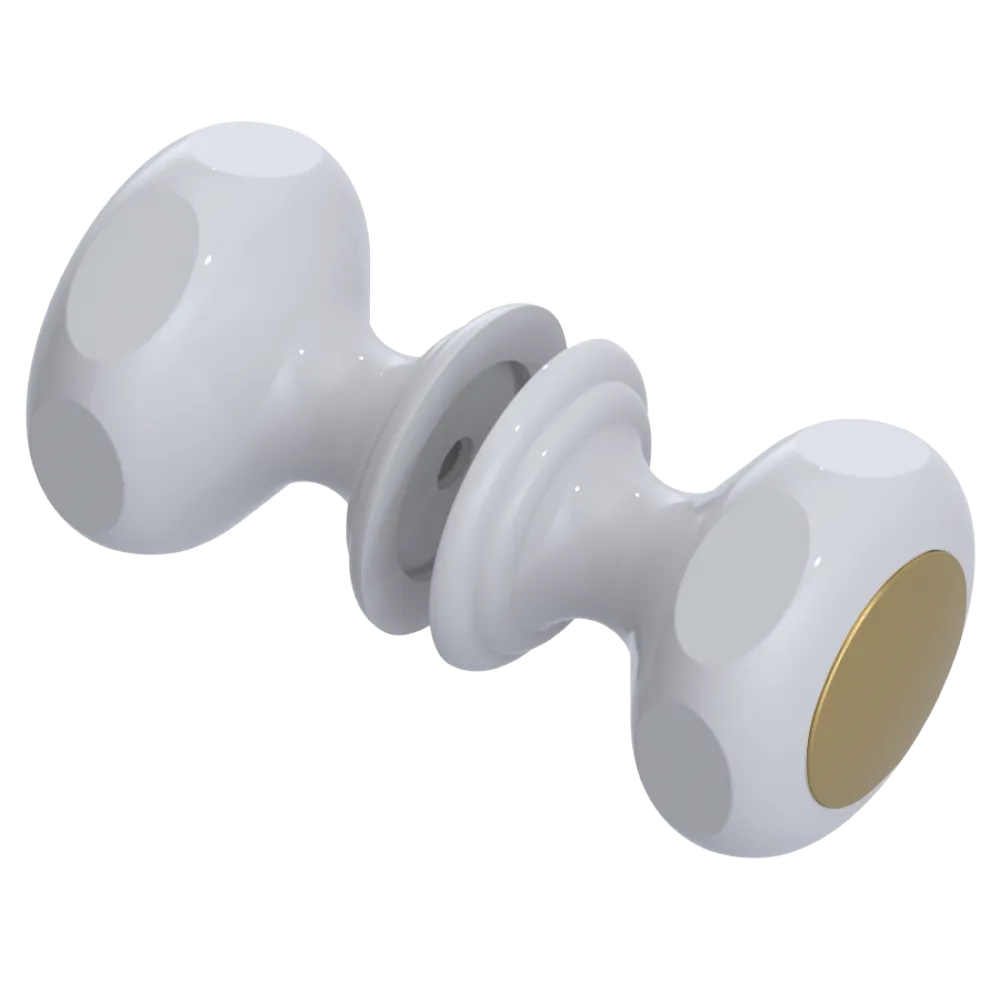 Rubinet Shower Door Knob (set) White