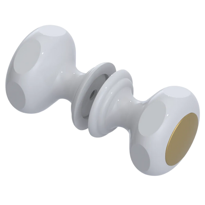 Rubinet Shower Door Knob (set) White