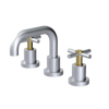 Rubinet Widespread Lav. Set. (less drain) Satin Chrome