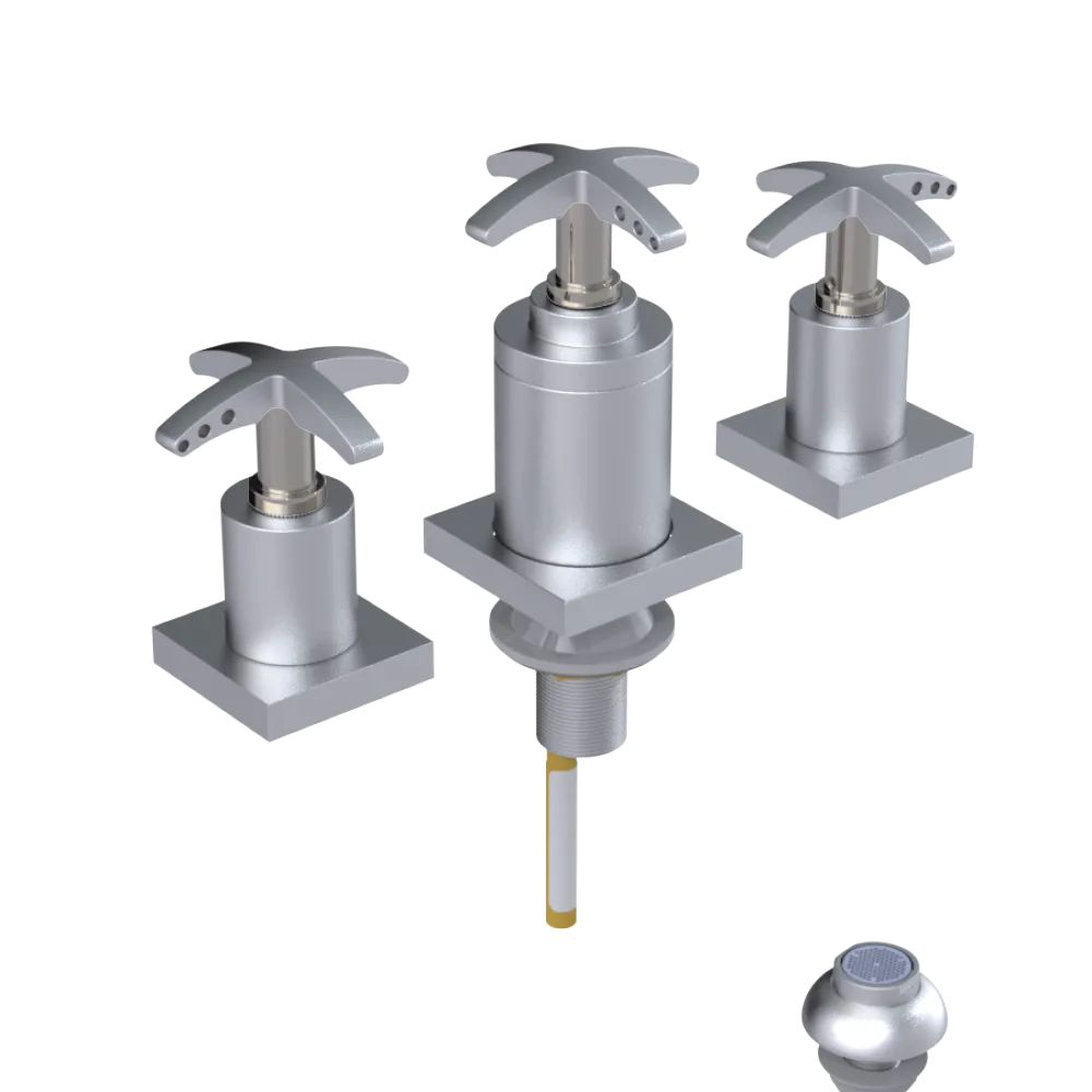 Rubinet Bidet Fitting with Spray, Diverter, and Vacuum Breaker (less drain) Satin Chrome