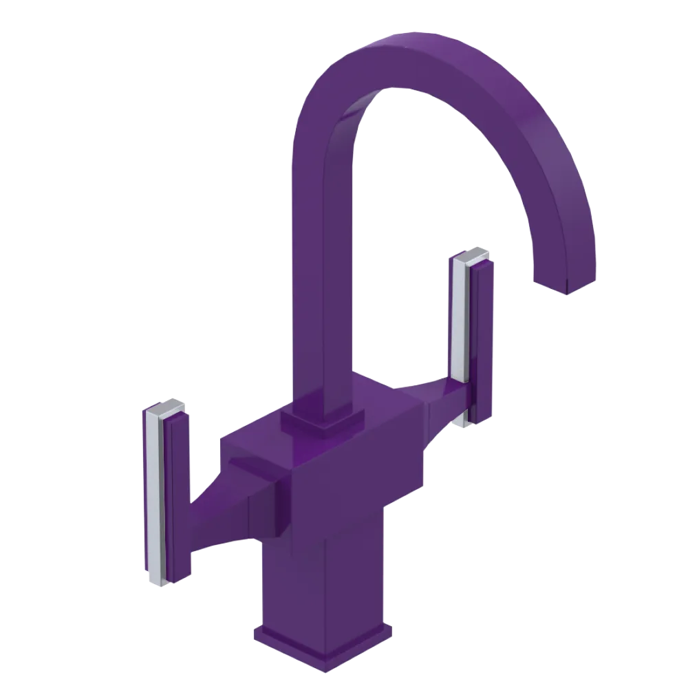 Rubinet Single Hole Dual Handle Lav. Set. (less drain) Purple Haze