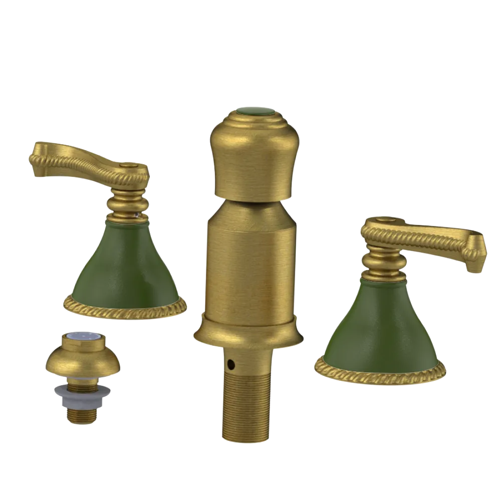 Rubinet Bidet Fitting with Spray, Diverter, and Vacum Breaker (Less Drain) Antique Brass Matt