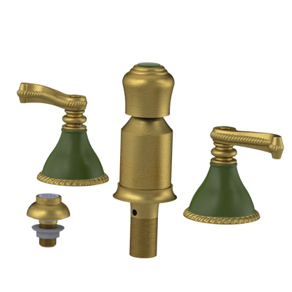 Rubinet Bidet Fitting with Spray, Diverter, and Vacum Breaker (Less Drain) Antique Brass Matt