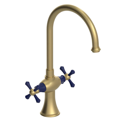 Rubinet Two Handle Single Hole Kitchen Set Satin Brass