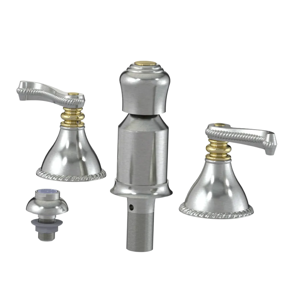 Rubinet Bidet Fitting with Spray, Diverter, and Vacum Breaker (Less Drain) Satin Nickel